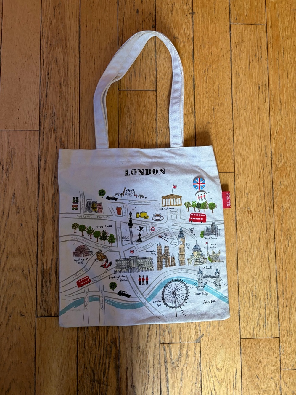 London Illustrated Canvas Tote Bag - White